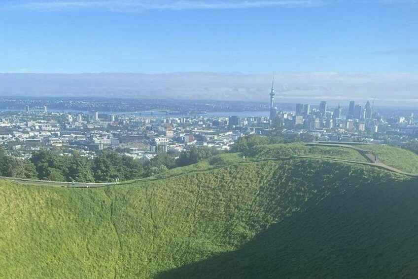 View of city and crater from Mt Eden summit 2