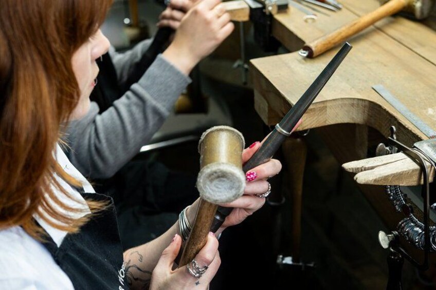 Dublin Jewellery Forge a Hammered Silver Ring: Drury Street 4