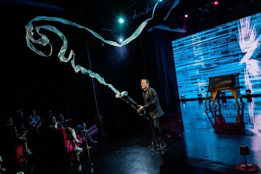 A leaf blower… in a magic show?! Only in Vegas! 3