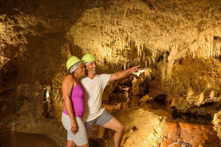 Guests in the Rotunda Room inside of Harrison's Cave at the Harrison's Cave Eco-Adventure Park 2