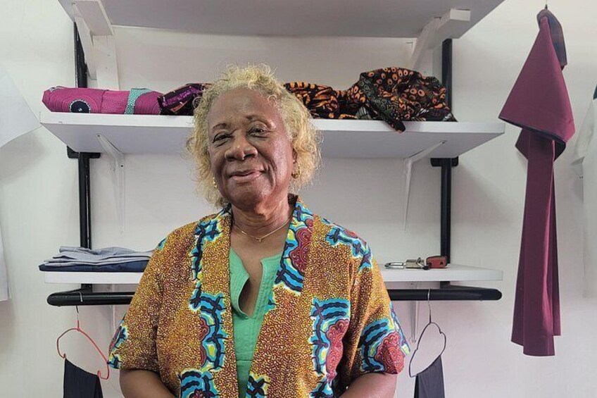 African custom clothing making experience with fabric tour 5
