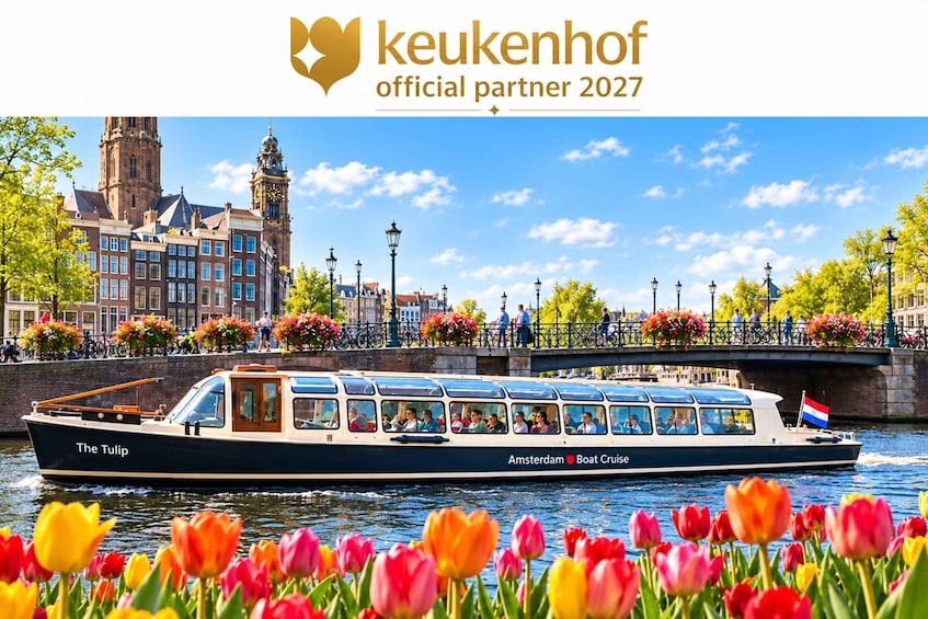 Amsterdam: Keukenhof Ticket with Shuttle Bus + Canal Cruise 1