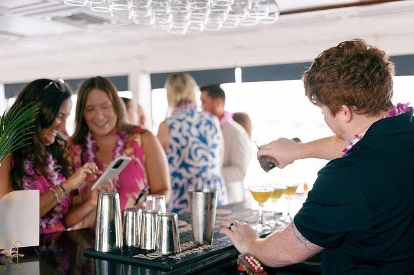Full bar available with beer, wine, and cocktails available for purchase. 2