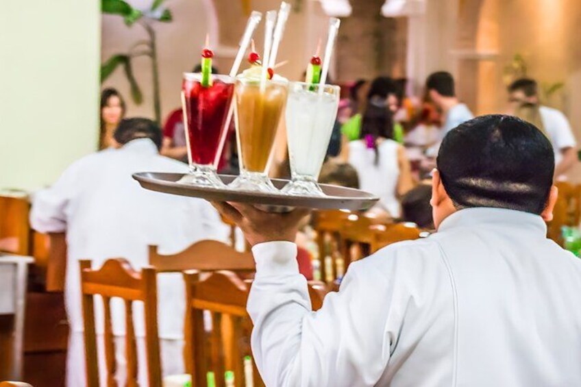 A drink included with the meal 5