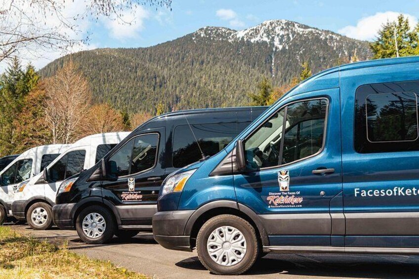 Medium-height private transit vans for up-close experiences of Ketchikan. 3