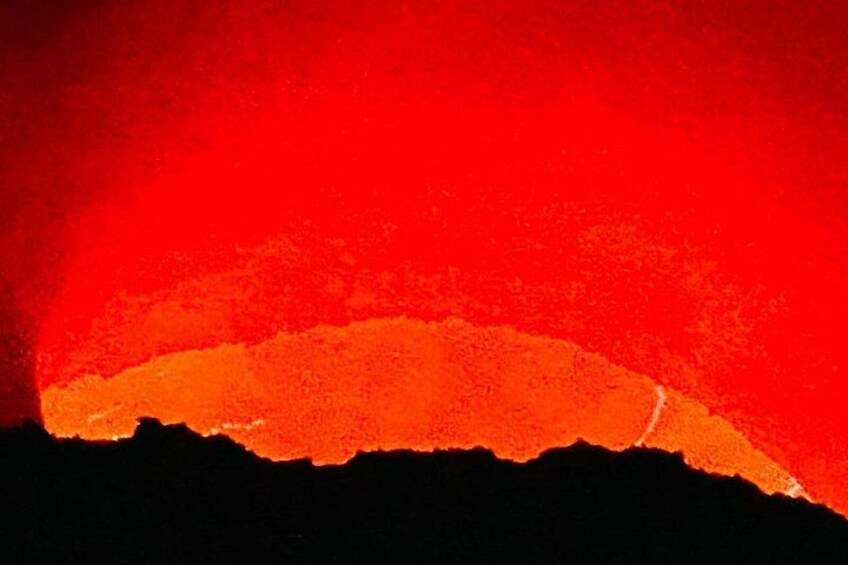 A red and orange gradient with a black lower section. 5