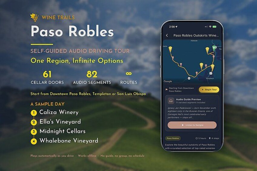 Paso Robles Wine Tour: Self-Guided GPS Audio Driving Guide 1