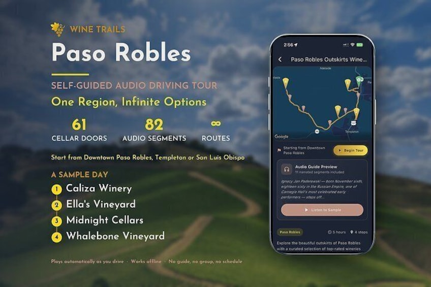 Paso Robles Self-Guided Wine Tour: GPS Audio Driving Guide 1