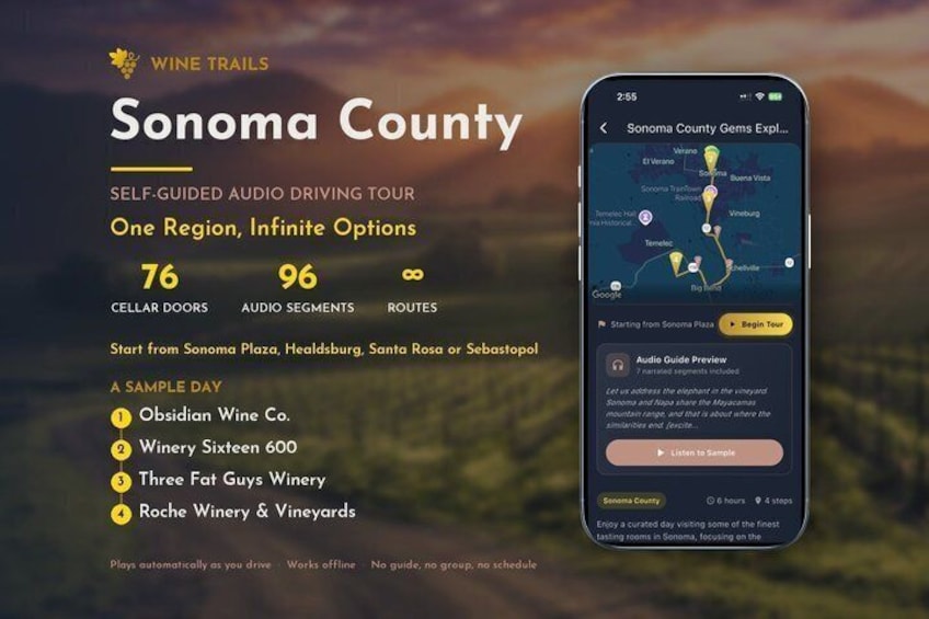 Sonoma County Self-Guided Wine Tour: GPS Audio Driving Guide 1