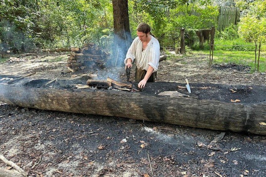 Jamestown Settlement's Indian Village includes canoe making, cooking and learning more about the tribes native to Virginia 4