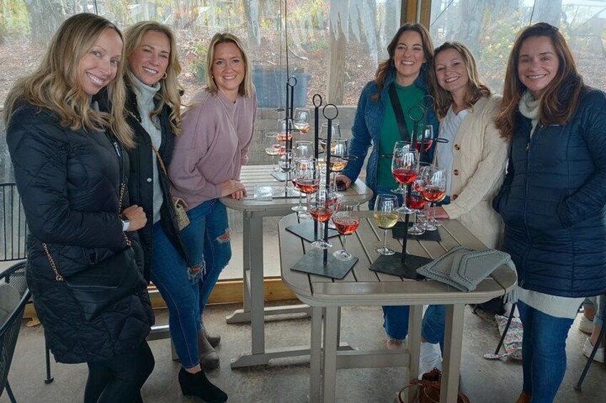 Celebs here in Traverse City drinking some Pinot Secco in the Pavilion here at Bowers Harbor Vineyards 2