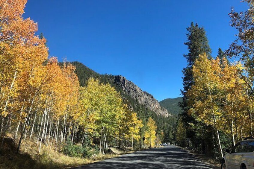 Scenic road on the way down to Idaho Springs