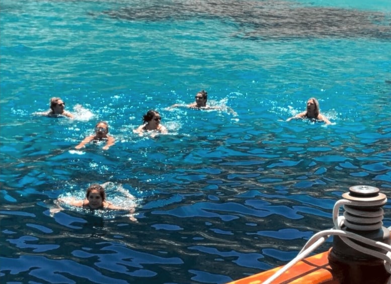 Des personnes se baignent dans une piscine à l’eau claire et bleue. 4