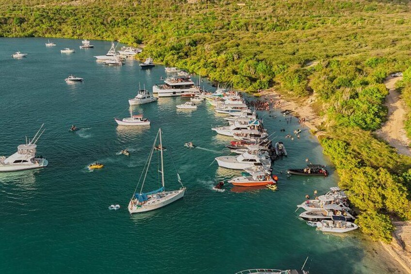 Una marina con numerosos barcos amarrados a lo largo de la costa. 1