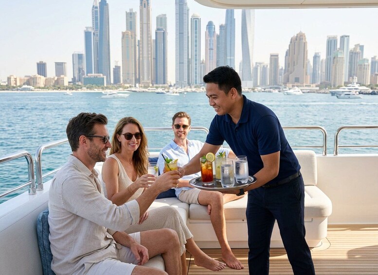 Picture 13 for Activity Dubai: Luxury Sunset Yacht Tour with Light Bites and Drinks 4