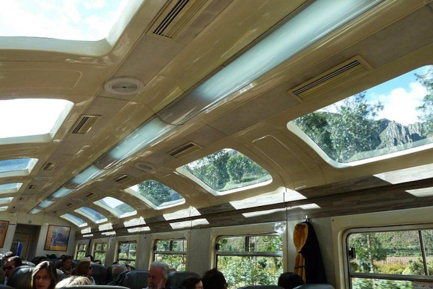 Interior de autobús con ventanas amplias y techo curvo. 3