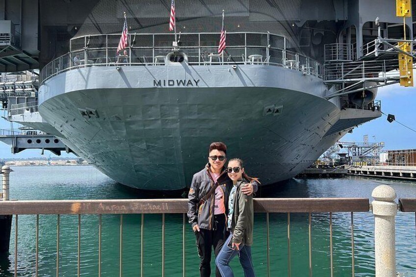 Our guest love to pose in front of the iconic USS Midway! 5