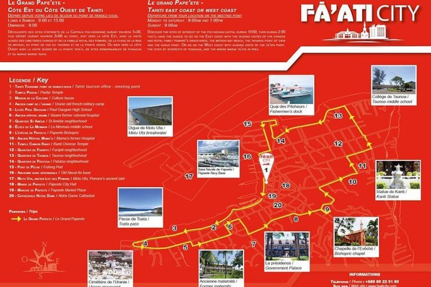 Map of Papeete and its sites of interest. 2