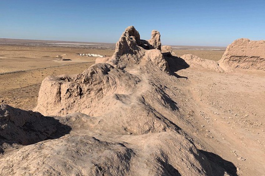 Paesaggio desertico con formazioni rocciose evidenti e cielo sereno. 5