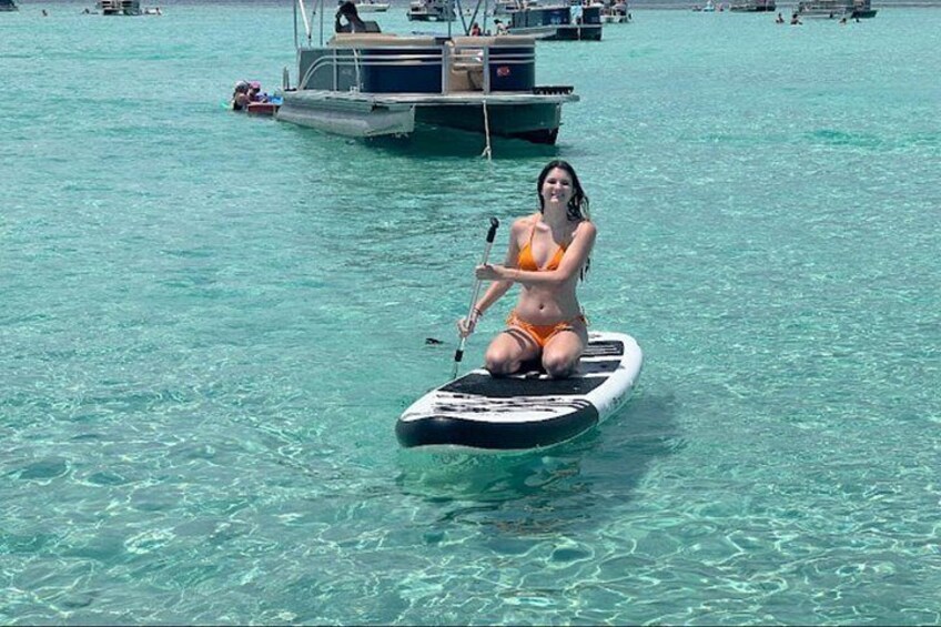 Ride our paddle board. 2