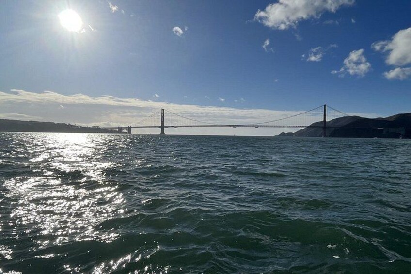 the Sun shinning over the Golden Gate Bridge 2