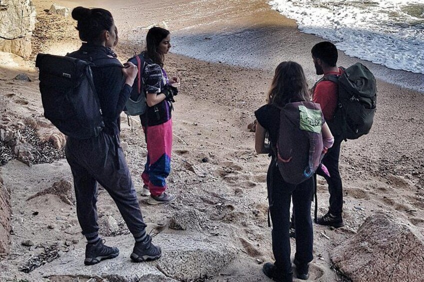 Crossing a beach in Costa Brava. 2