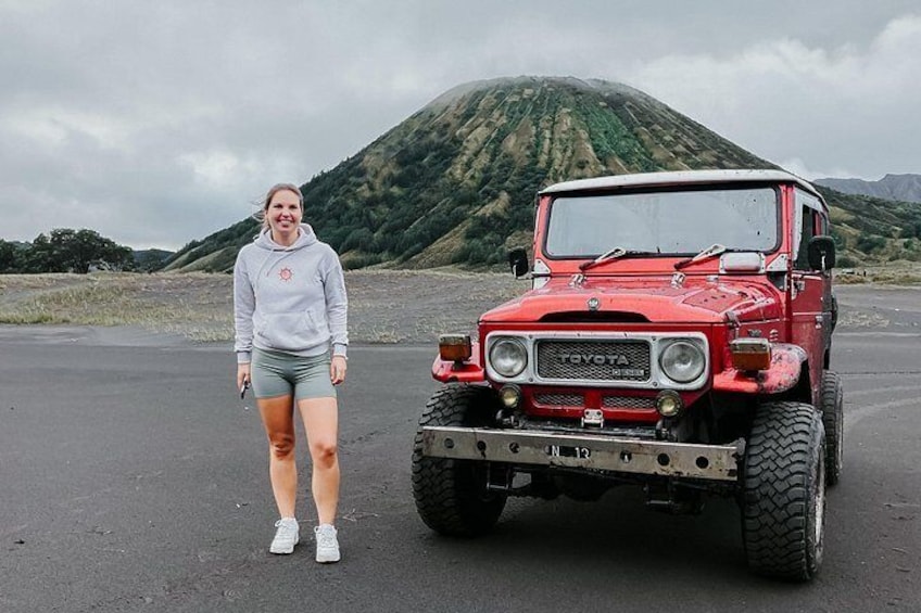 Our solo traveler enjoying the breathtaking view of Bromo. 3