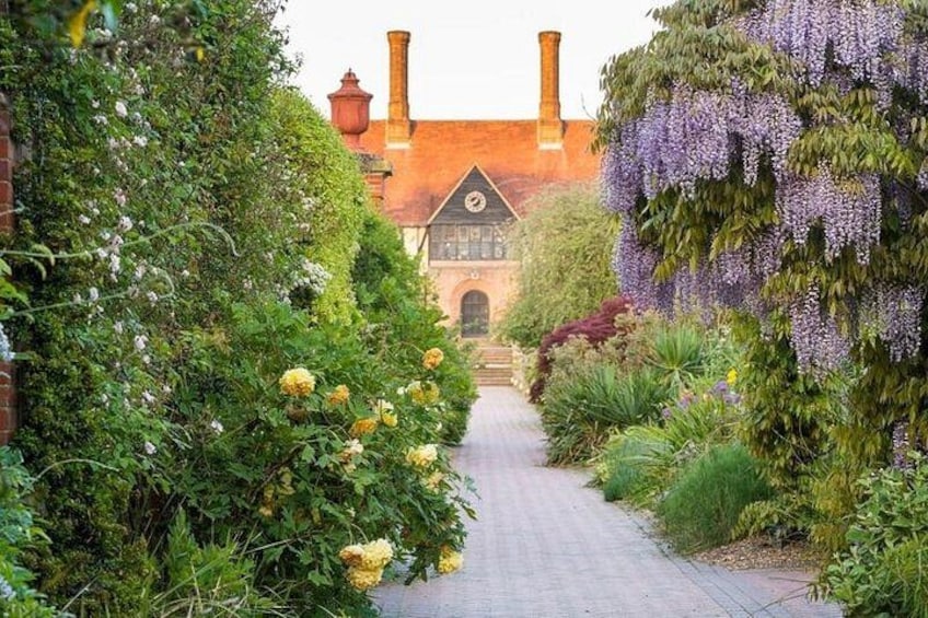 Wisteria in Spring next to walled Garden, RHS Garden Wisley 2