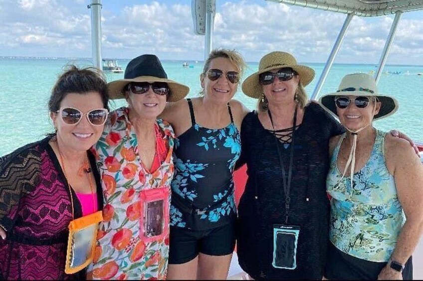 Group of women aboard SunVenture at Crab Island in Destin, FL 2