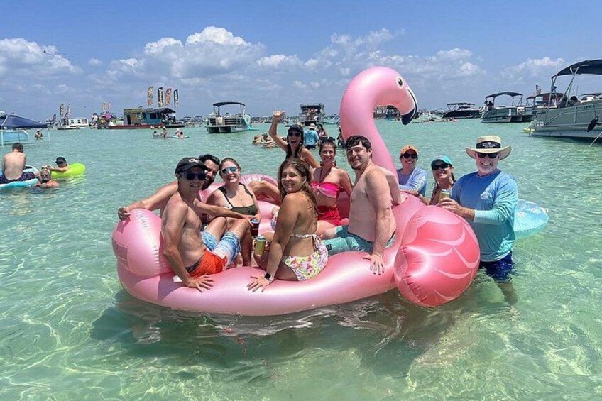 Family at Crab Island enjoying the water with SunVenture Crew 2
