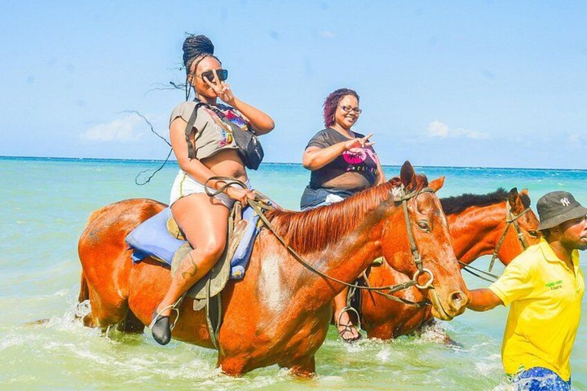 Ocean Horseback Riding and Dunn's River Falls From Ocho Rios 1