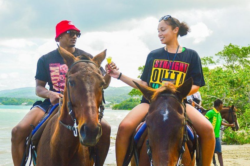 Ocean Horseback Riding and Dunn's River Falls From Ocho Rios 3