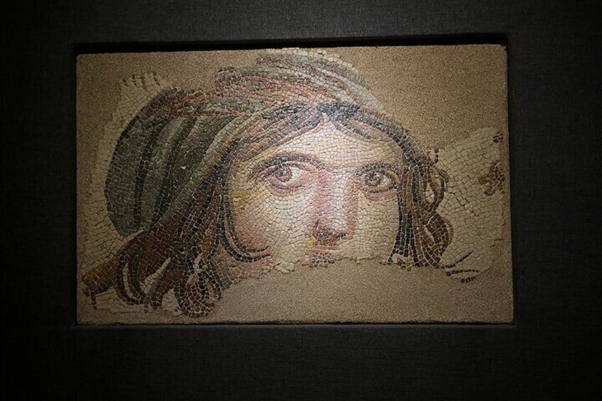 A mosaic with a detailed pattern. 1