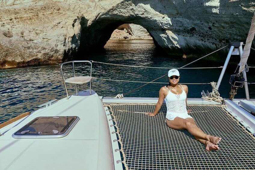 Milos Luxury Catamaran Cruise to Kleftiko Bay with Lunch 4