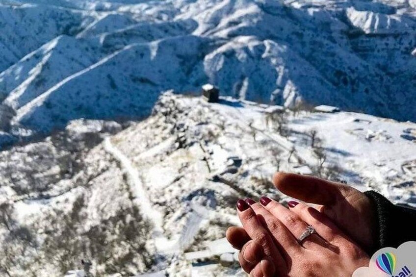 From the height of the balloon, winter in Armenia, hot air balloon with Skyball in winter, Armenia from a bird's eye view, Things to do in Armenia, the best tour in Armenia, activities in Armenia 5