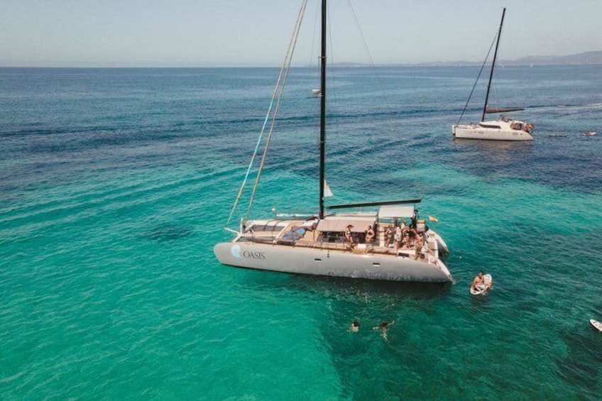 Catamaran sailing in Mallorca through the Bay of Palma with BBQ 1