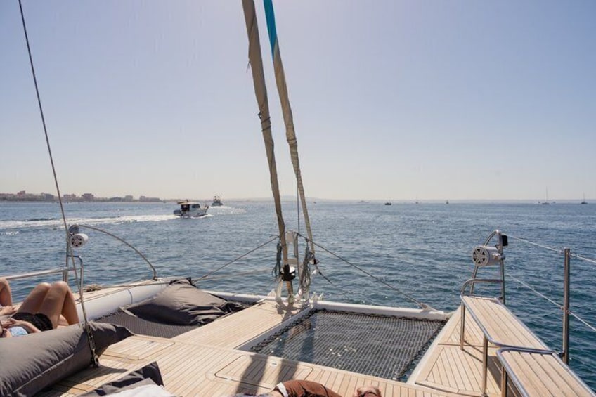 Catamaran sailing in Mallorca through the Bay of Palma with BBQ 3