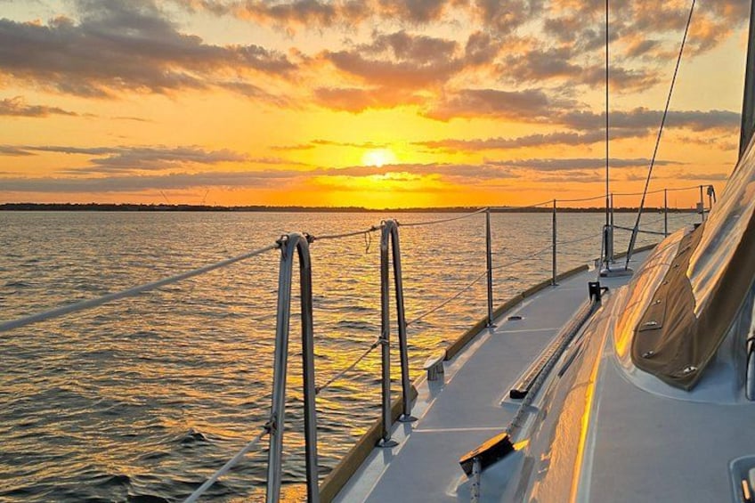 Private Sunset Sail BYOB Dolphin/History Tours on 43ft Mystique 2