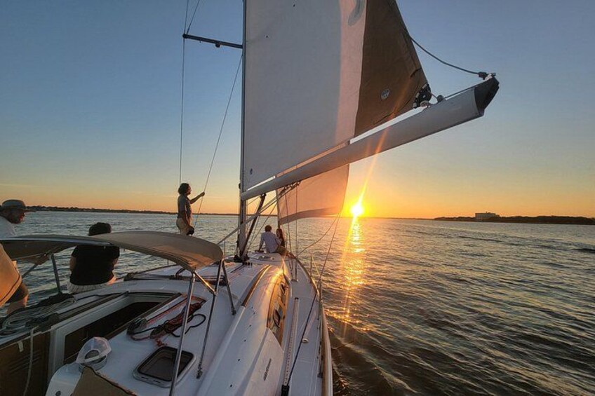 Private Sunset Sail BYOB Dolphin/History Tours on 43ft Mystique 3