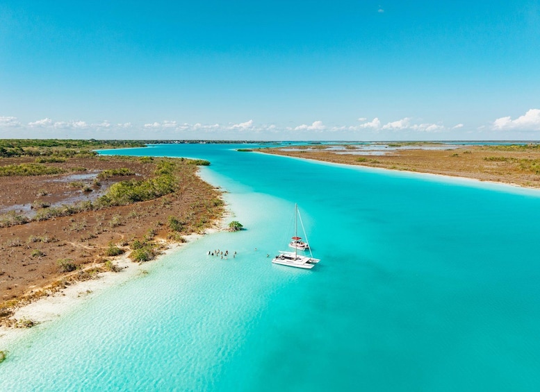 Picture 1 for Activity Bacalar: Group Catamaran Sailing Tour on the 7 Colors Lagoon 3
