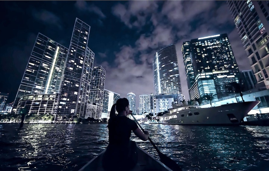 Picture 1 for Activity Miami: City Lights SUP or Kayak Night Tour 2
