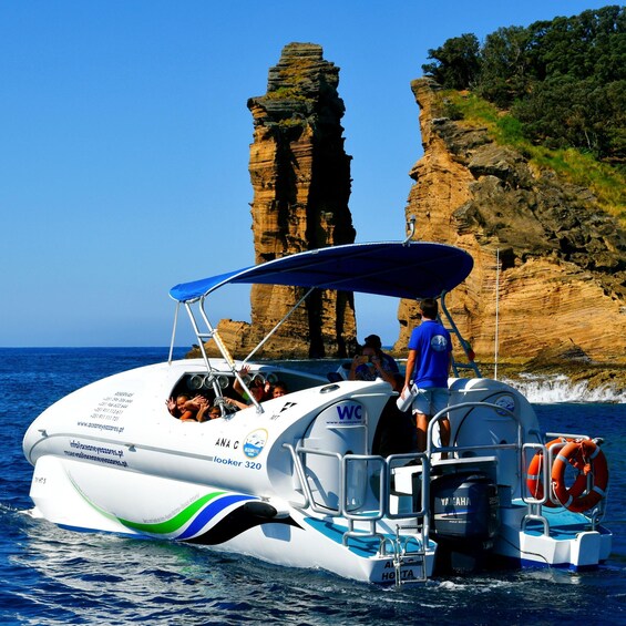 Picture 1 for Activity São Miguel: Glass Bottom Boat Tour with Snorkeling 4