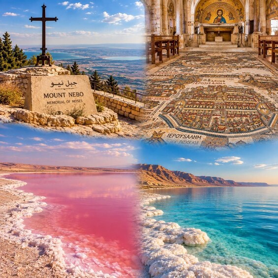 Picture 1 for Activity Day Tour: Madaba, Mt Nebo, Pink Lake and Dead Sea From Amman 2