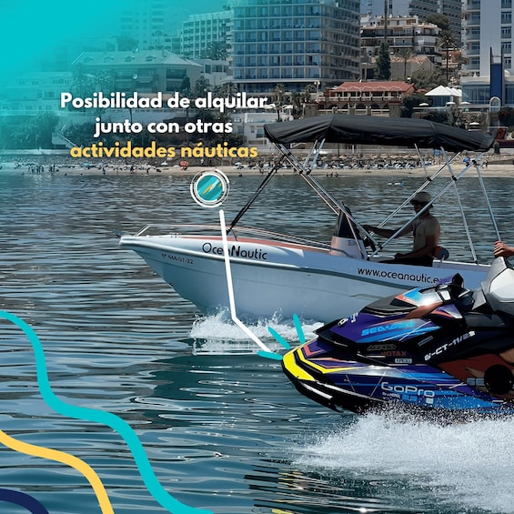 Un barco llamado 'Ocean Nautic' en el agua, con un jet ski cerca. 5