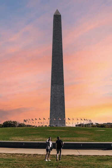 The Washington Monument with a sunset sky. 2