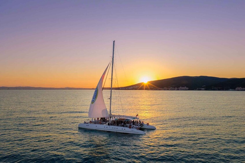 Picture 4 for Activity Sunny Beach: Sunset Catamaran Cruise with Dinner & Prosecco 2