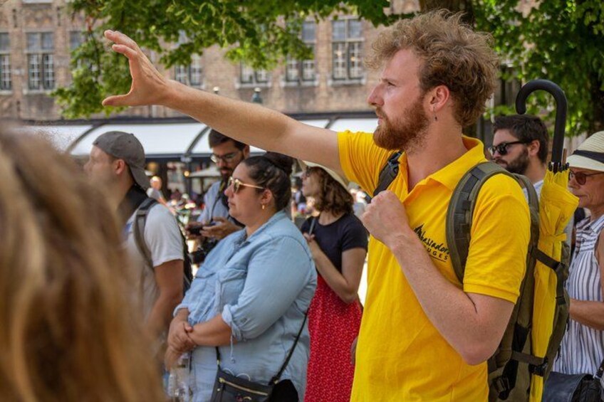 Edward showing the oldest square of Bruges. 2