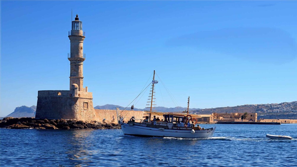Picture 2 for Activity From Chania: Boat Trip to Lazaretta Island with Swim Stop 3