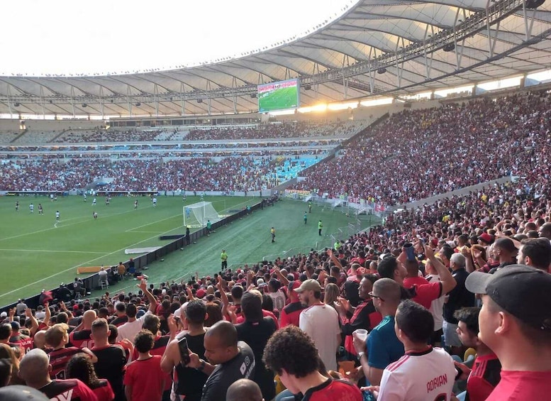 A crowded football stadium with a large crowd of spectators. 3