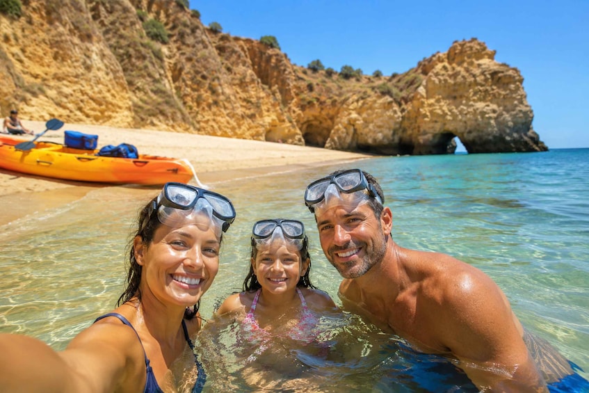 Picture 1 for Activity Albufeira: Caves Kayak w/ Dry-bag and Snorkeling Swim 2